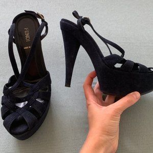 High heels suede shoes 6 size